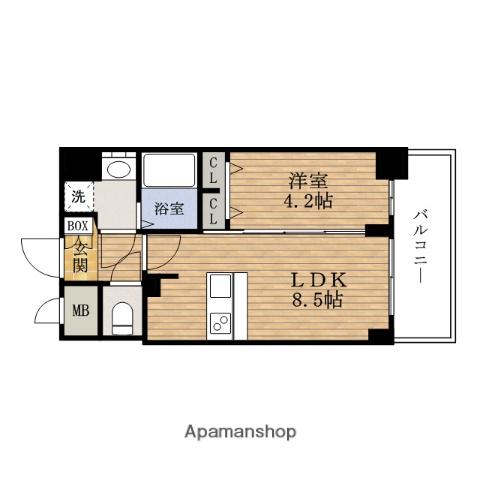 プレサンス南堀江ザ・センス(1LDK/14階)の間取り写真