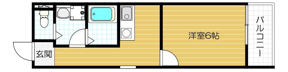 MACHI TERRACE 高殿(1K/2階)の間取り写真
