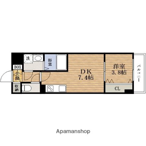シティパルクレスト谷町(1DK/11階)の間取り写真