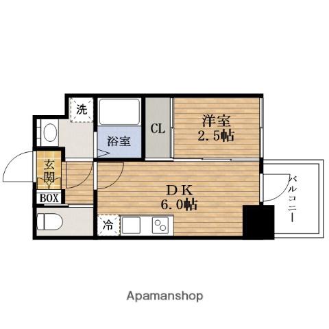 SERENITE天満橋アリア(1DK/9階)の間取り写真