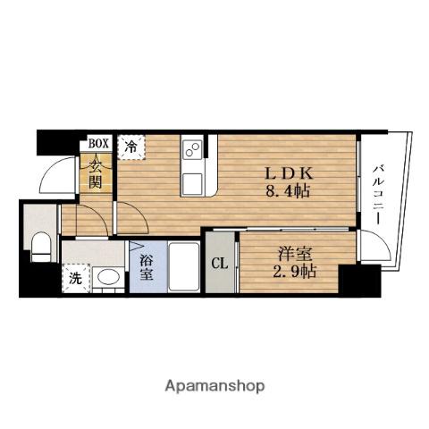 SERENITE天満橋アリア(1LDK/3階)の間取り写真