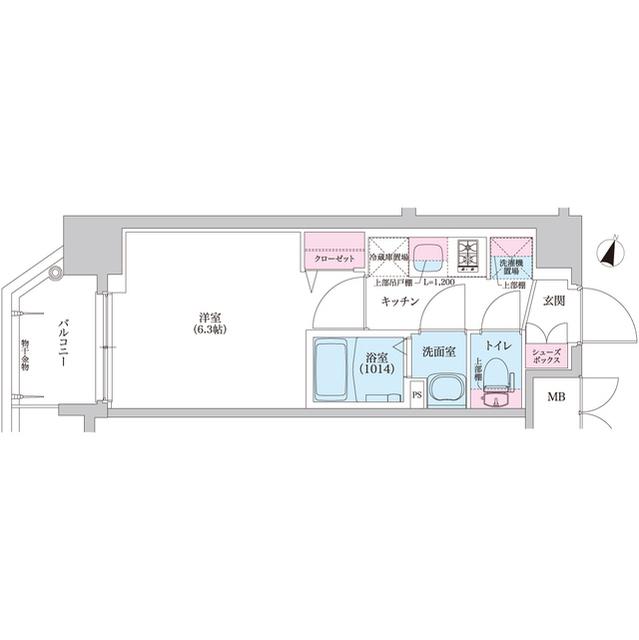 プレサンスブルーム東三国(1K/12階)の間取り写真