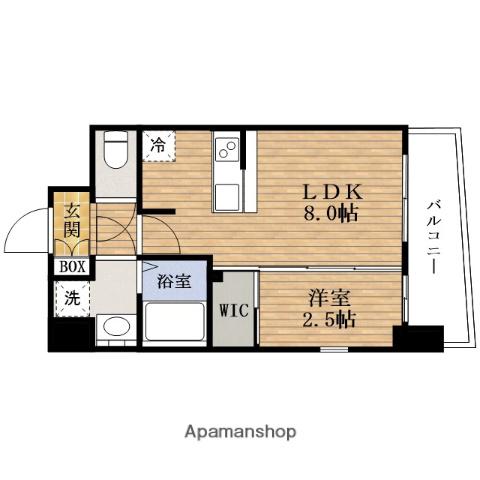 アドバンス難波ラシュレ(1LDK/6階)の間取り写真