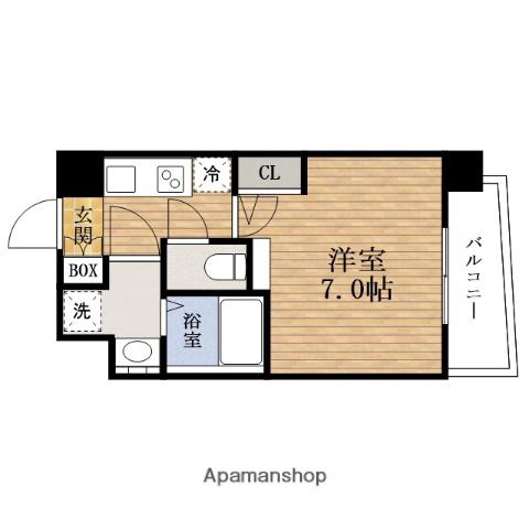 アドバンスNAMBAラシュレ(1K/13階)の間取り写真