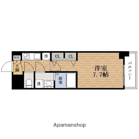 エスレジデンスSAKAISUJIHOMMACHIウーノ(1K/6階)の間取り写真