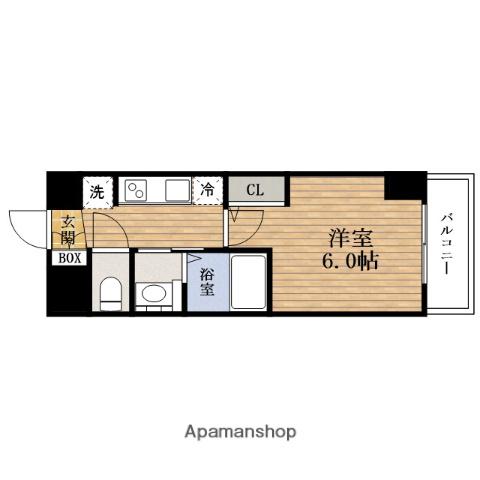 エステムコート難波サウスプレイスⅦリアン(1K/9階)の間取り写真