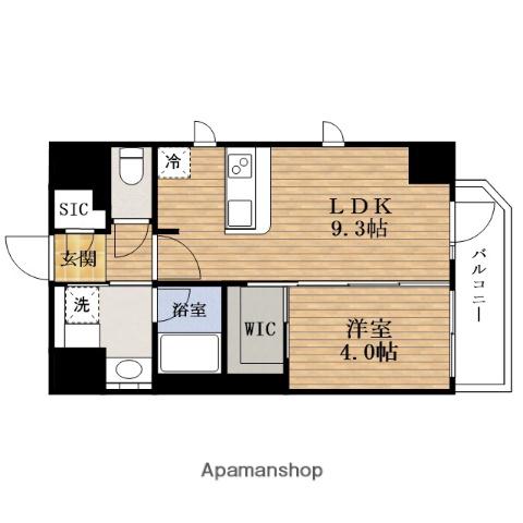 エステムコート難波サウスプレイスⅦリアン(1LDK/6階)の間取り写真