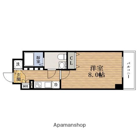 ルクレ難波(1K/8階)の間取り写真