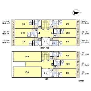 コスモレジデンス玉出(ワンルーム/6階)の間取り写真