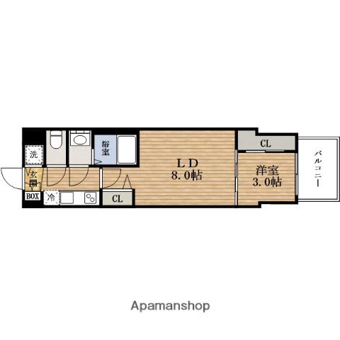 SOLTERRACE難波ネオ(1LDK/6階)の間取り写真