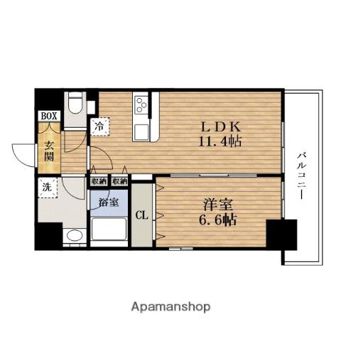 フクSHIMANOUCHI(1LDK/11階)の間取り写真