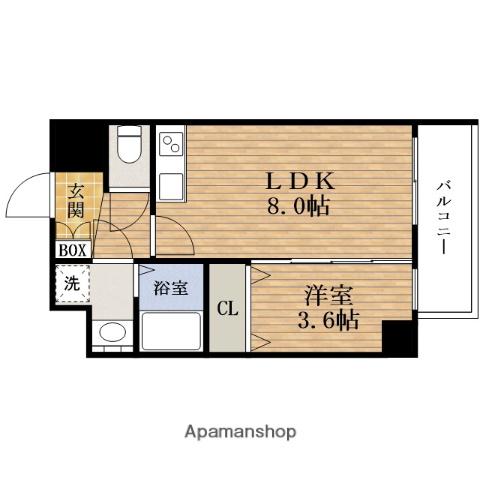 クローバー・レジデンスTAMATUKURI (1LDK/7階)の間取り写真