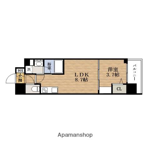 URBANEX難波ウエスト(1LDK/13階)の間取り写真