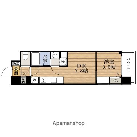 URBANEX難波ウエスト(1DK/11階)の間取り写真