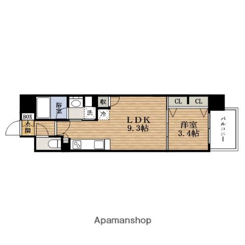 URBANEX心斎橋イースト(1LDK/7階)の間取り写真