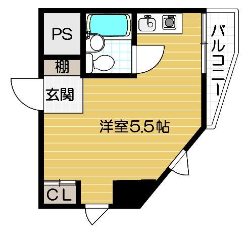 JPアパートメント東淀川4(ワンルーム/2階)の間取り写真