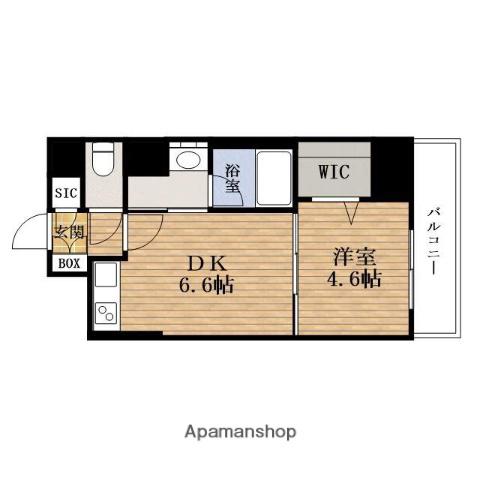 サザンクレストNAMBAMINAMI(1DK/12階)の間取り写真