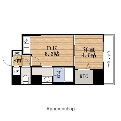 サザンクレストNAMBAMINAMI(1DK/13階)の間取り写真
