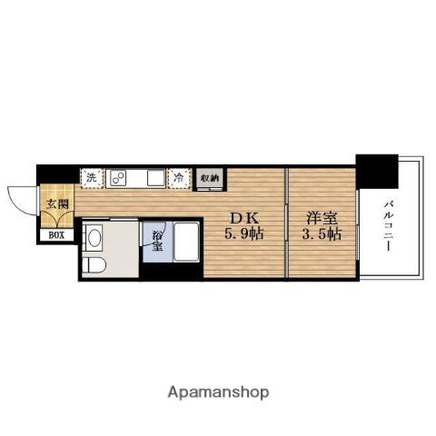 ジェイグランコートKYOMACHIBORI(1DK/12階)の間取り写真