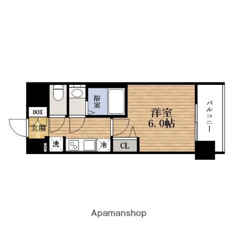 PRESSANCE四天王寺前夕陽ヶ丘凛宮(1K/5階)の間取り写真