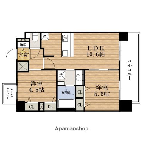 PRESSANCE堺筋本町エグゼブラン(2LDK/13階)の間取り写真