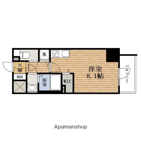 METROSA谷町六丁目ノース(ワンルーム/4階)の間取り写真
