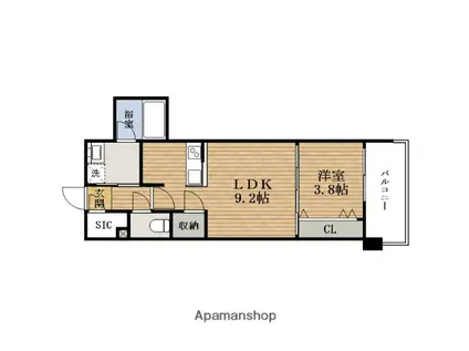 RJRプレシア南堀江(1LDK/12階)の間取り写真