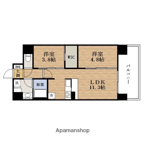 アーバネックスSHINMACHI Ⅱ(2LDK/11階)の間取り写真