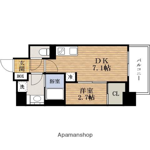 アーバネックスSHINMACHI Ⅱ(1DK/6階)の間取り写真