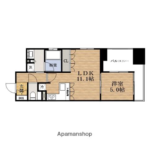 LEGAL西長堀Ⅱ(1LDK/12階)の間取り写真
