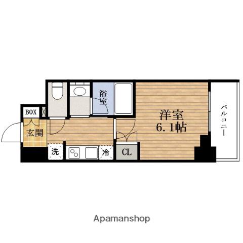 クレストコート靱公園 THE CLASS(1K/13階)の間取り写真