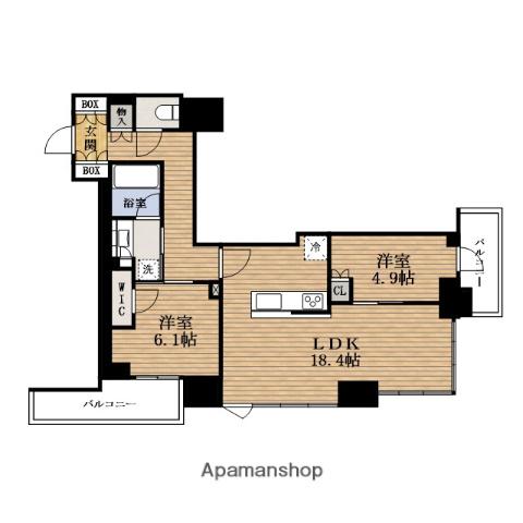 CIELIATOWER大阪堀江(2LDK/16階)の間取り写真
