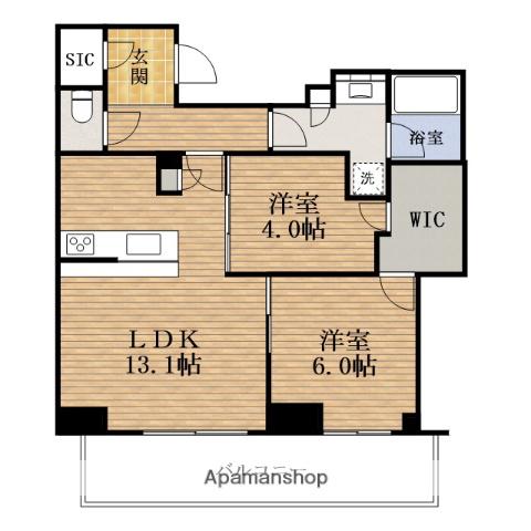 CIELIATOWER大阪堀江(2LDK/12階)の間取り写真