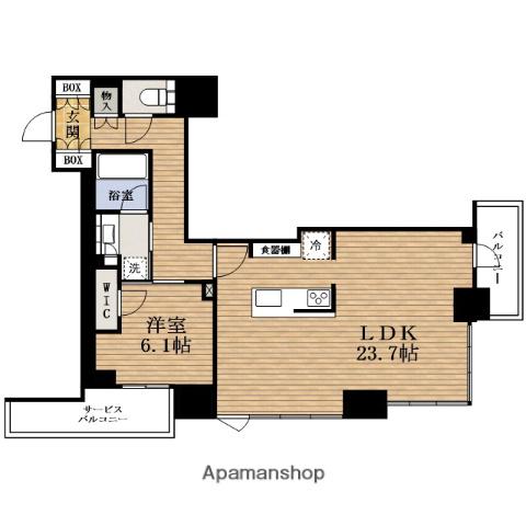 CIELIATOWER大阪堀江(1LDK/15階)の間取り写真