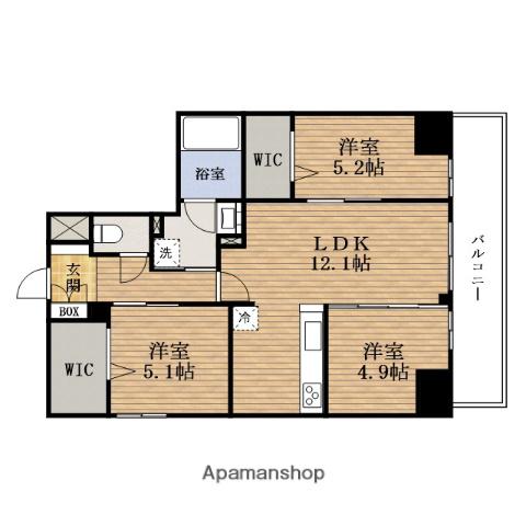 SISUNE難波宮(3LDK/2階)の間取り写真