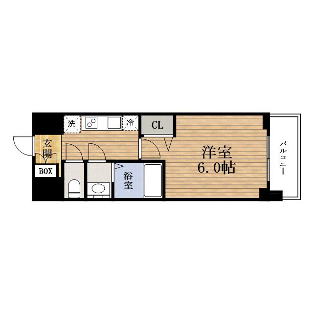 ファステート難波ラグジュ(1K/4階)の間取り写真