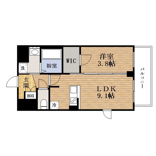 ファステート難波ラグジュ(1LDK/4階)の間取り写真