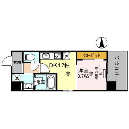 ELSIA SHINOSAKA(1DK/5階)の間取り写真