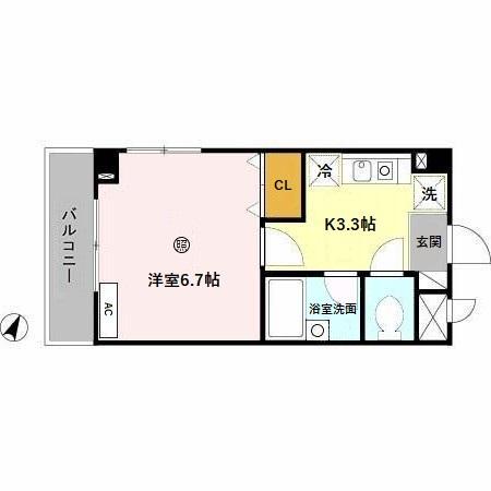 グランセピア(1K/3階)の間取り写真