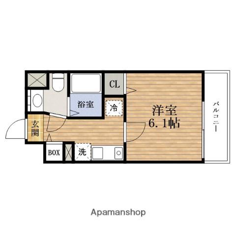 ブランドールSHIMMACHI(1K/4階)の間取り写真