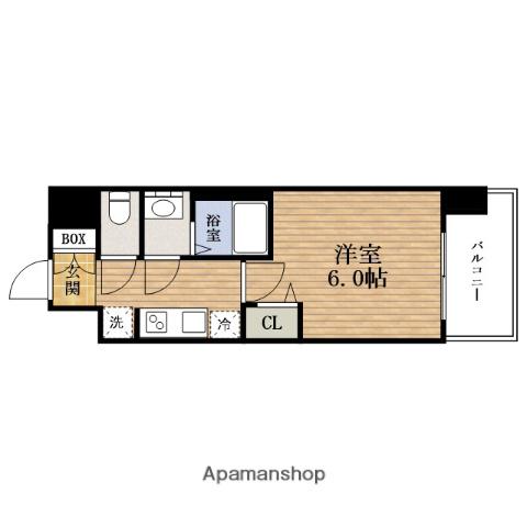 PRESSANCE東小橋エレディータ(1K/4階)の間取り写真