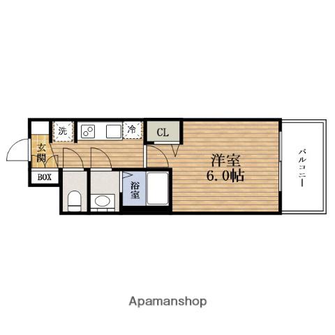 PRESSANCE東小橋エレディータ(1K/6階)の間取り写真