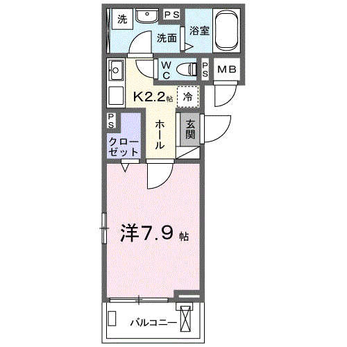 プラザ九源Ⅲ(1K/3階)の間取り写真
