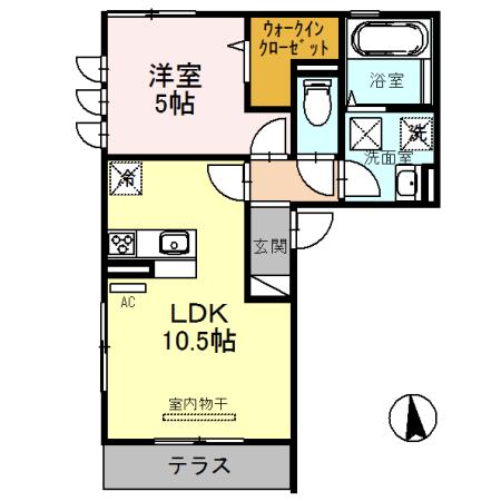 サンシャイン喜連(1LDK/1階)の間取り写真