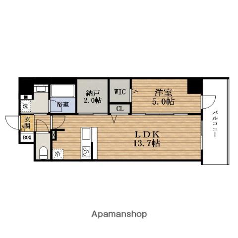 グランパールMORINOMIYA(1LDK/8階)の間取り写真