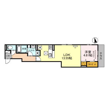 クラシスト長吉(1LDK/1階)の間取り写真