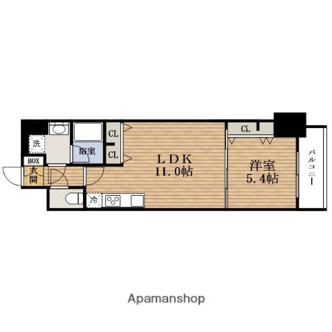 スプランディッド上本町ウエストⅡ(1LDK/13階)の間取り写真