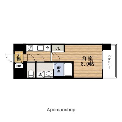 エスリード ザ・イーストレジデンス大阪城(1K/12階)の間取り写真