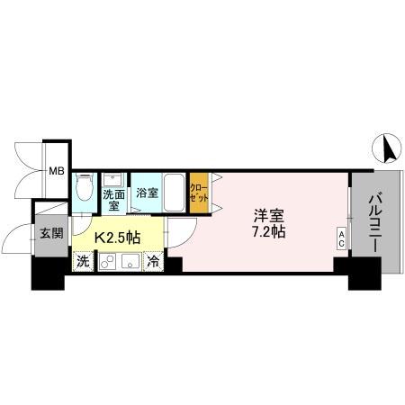 アービングNEO岸里(1K/6階)の間取り写真