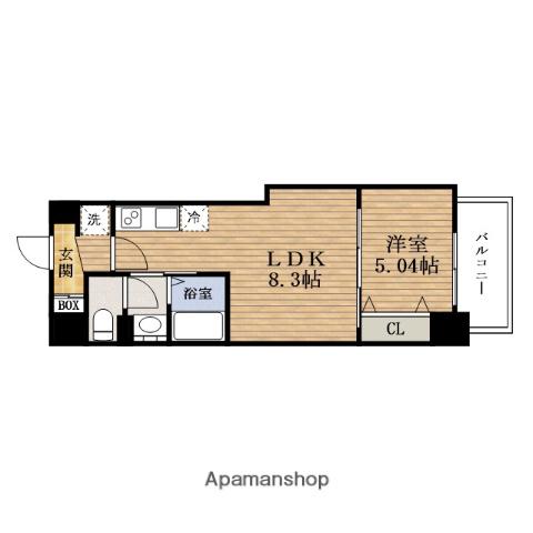 LUXE深江橋Ⅱ(1LDK/4階)の間取り写真